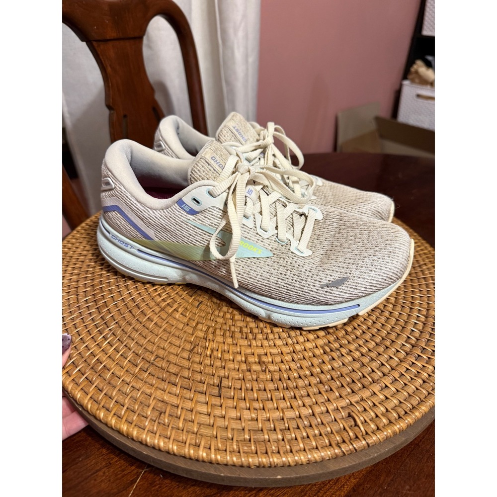 Brooks Ghost 15 Womens Running Shoes Cream Lavender 1203801B130 Size 8